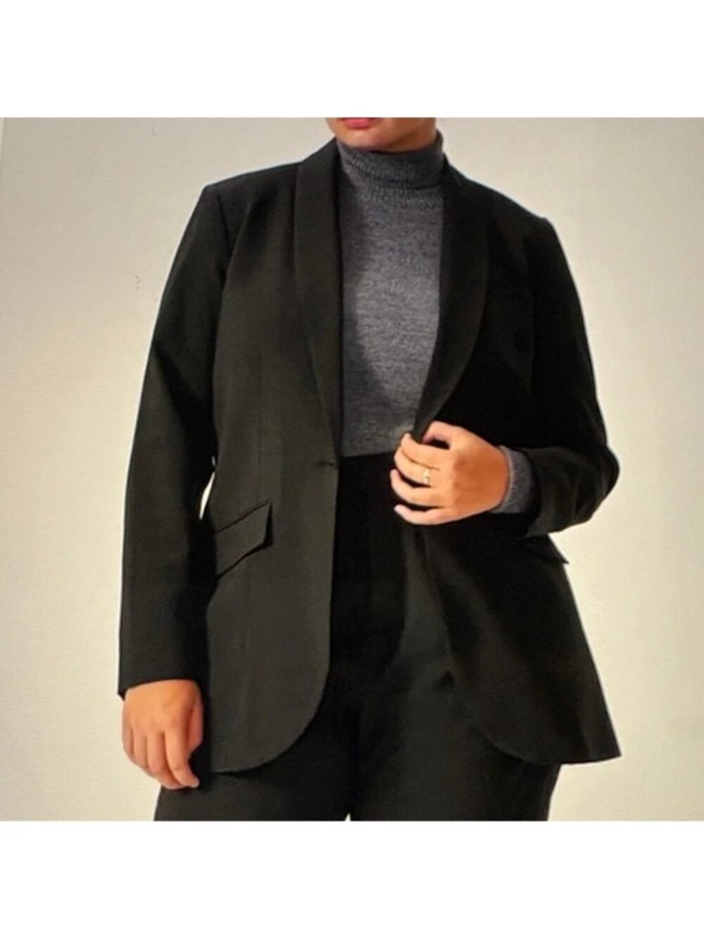 Universal Standard Wool Rio Blazer Jacket Single Button Black Sz M (18-20) Plus